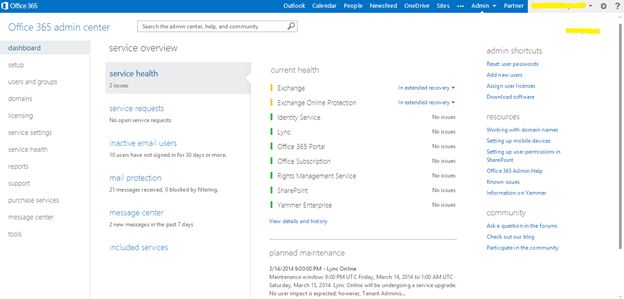 Office 365 Admin Server